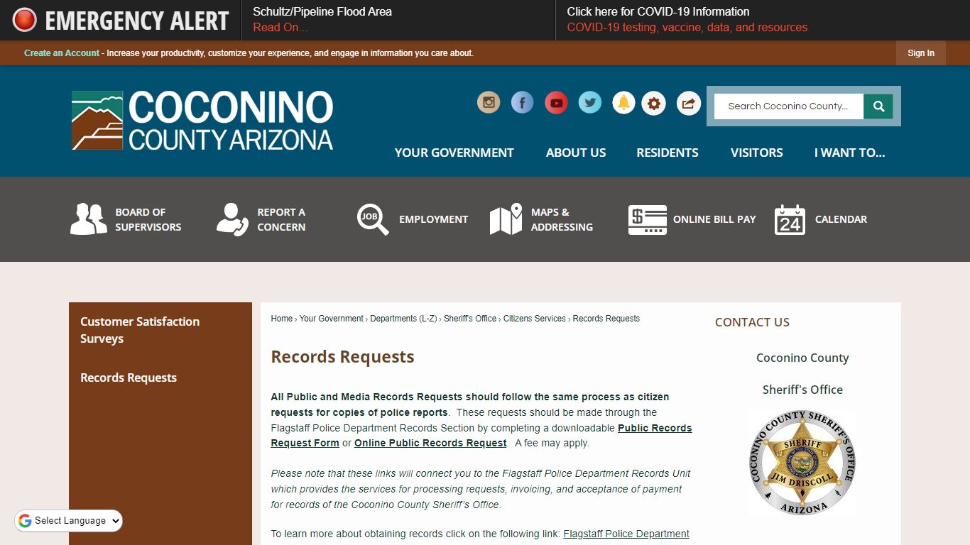 Records Requests | Coconino - Coconino County, Arizona